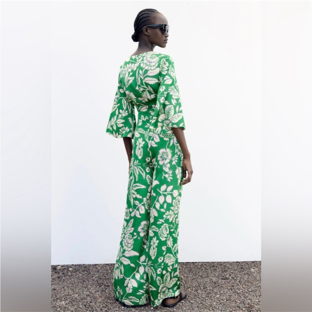 Green Floral Women's Jumpsuit